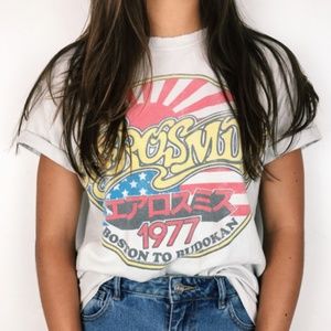 Brandy melville graphic band tee Aerosmith